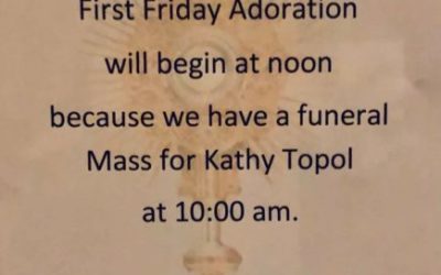 FIRST FRIDAY ADORATION, JANUARY 7TH